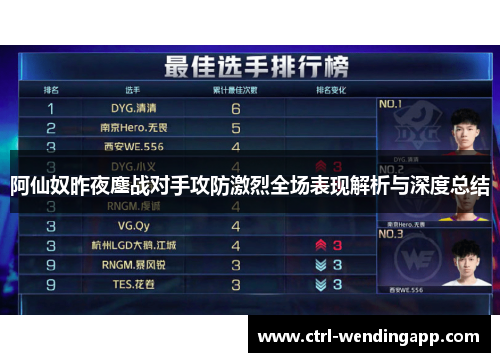 阿仙奴昨夜鏖战对手攻防激烈全场表现解析与深度总结